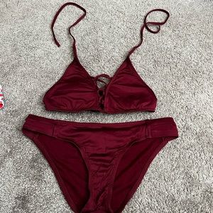 BURGUNDY BATHING SUIT SZ L